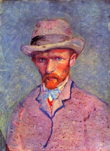 Self portrait with gray hat